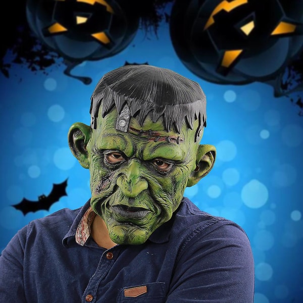 Horror Halloween -naamio Horror Green Face Zombie Mask -kauhu-cosplay-asun rekvisiitta