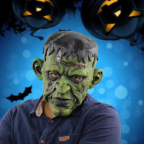 Kauhu Halloween-naamio Vihreä Kasvo Zombie Naamio Kauhu Cosplay Puvut Tarvikkeet