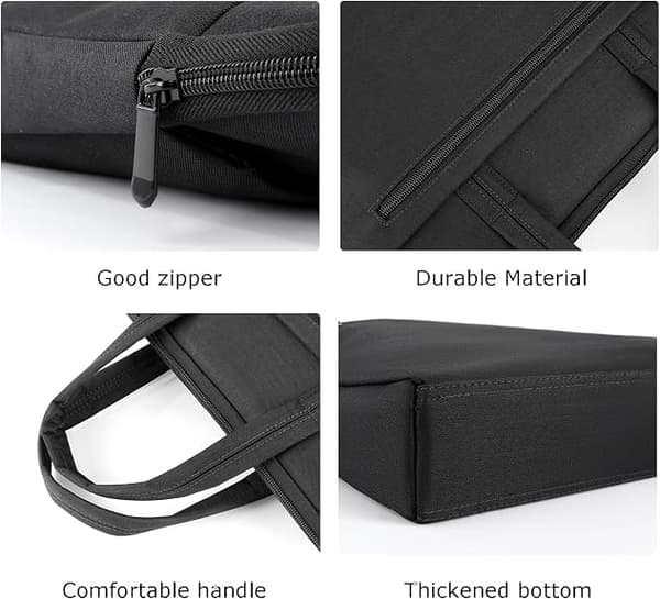 Durable Oxford Handle Document Bag Briefcase for Men File Bag for Carrying Paper Files Notary Black