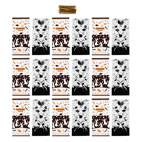 100 stk. Gaveposer Plastik Opbevaringsposer Med Bindestrenger (sort Brun) 27X13CM