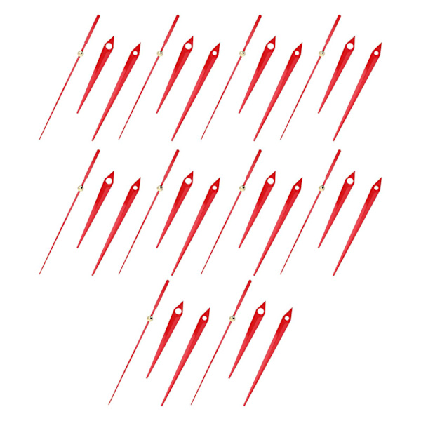 10 Set DIY Väggklocka Visare Tysta Klockvisare Klocka Händer Ersättningsdelar Röd 13.2X0.4CM