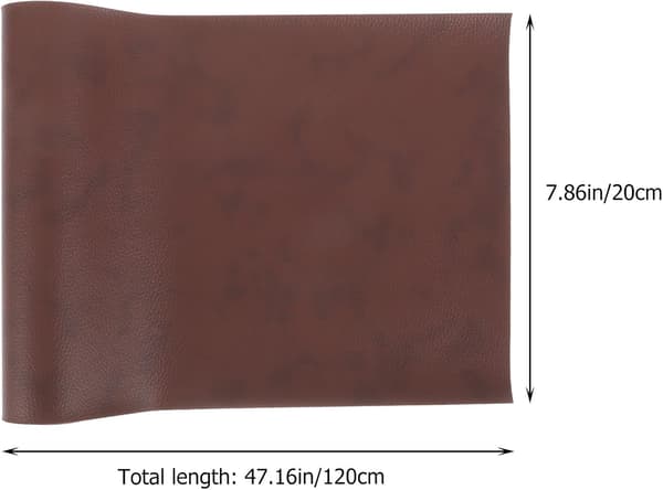 PU Leather Sheet for Crafts and DIY Leatherwork, Brown-Black Grain Texture 20x120cm Roll