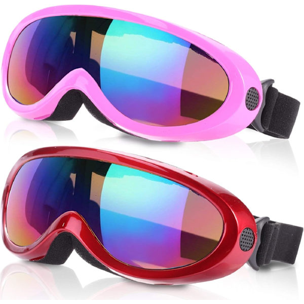 Skidglasögon, 2-pack - Rosa Multicolor/Röd Multicolor, Snowboard