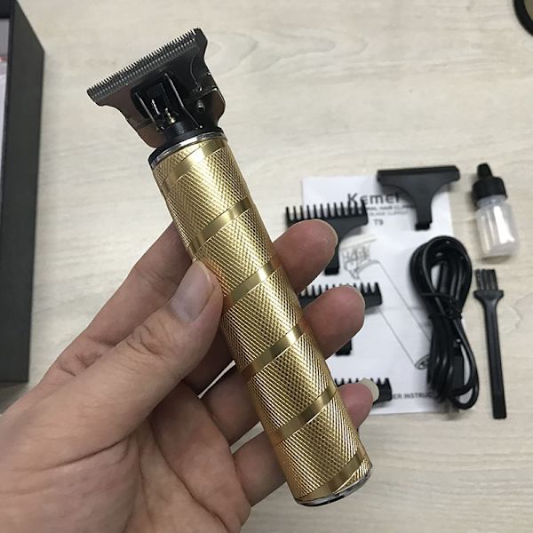 Hårklipper for menn, Skjeggtrimmer for menn Elektrisk barbermaskin Kordløs hårklipper for menn, Null Gap T-blad L