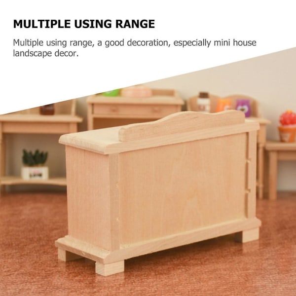 Keittiökaapin koriste DIY-tarvike kaappi pienoismalliset lelut 1:12 mittakaavassa Huonekalut Log color13.4X9.1X5.