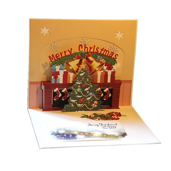 God Jul gratulationskort 3D Pop Up-kort med kuvert julgranvykort
