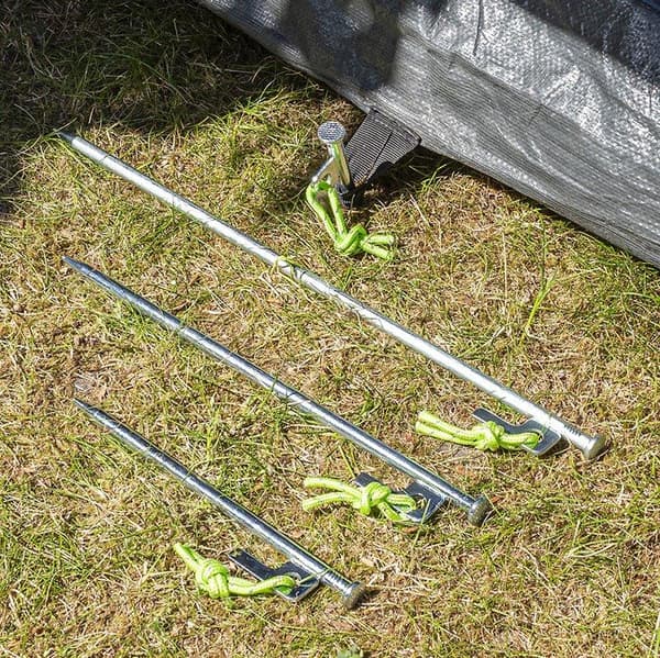 Galvaniserade stålpinnar, 20 cm, P-krok, set om 6 650