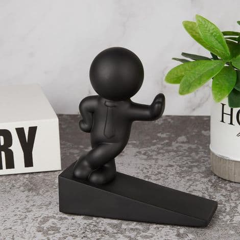 Cute, Aesthetic, and Sturdy Door Stops, Well-Designed to Effectively Hold Doors Open, 1 Piece, Black.