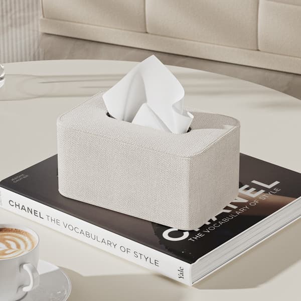 Beige Linne kornigt 19 * 12 * 10cm lätt lyx premium rektangulär
