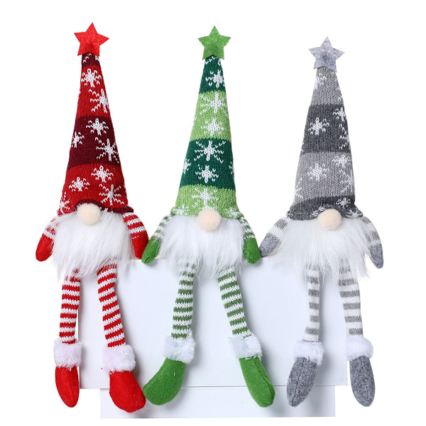 3-pack Tomtar Juldekorationer Jultomte Plysch Elfdocka Julpynt Semester Inomhus Hem Bordsdekorationer Presenter