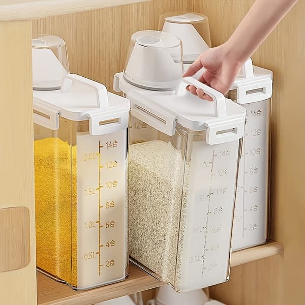 Airtight Rice Dispenser Large Capacity Moisture-proof Insect-proof Grain Storage Container 2.5L 1pc 2.5L   1pc