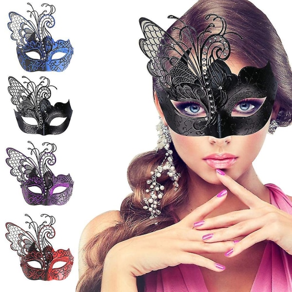 Påske Cosplay Maske Festkostyme Hodeplagg Metal Iron Butterfly Masquerade Mask Lilla