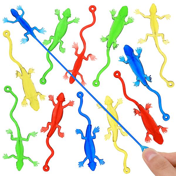 20 stk Krypende Leke Strekkbare Klistrete Øgler Leke Barn Leke Elastiske Klistrete Leke Strekkbare Gummi Random Color 14.5X5X0.8CM