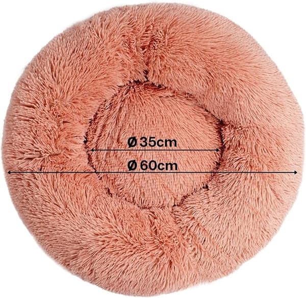 Rund kurv hundematte kattekurv smultringer (60 cm rosa)
