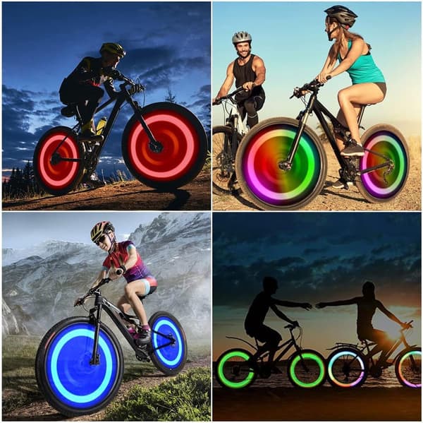 1 stk. LED Sykkellykter - Eikelys Sykkel Eikelys - Vanntette Slitesterke Sykkel Eikelys - Sykkelhjul Eikelys...
