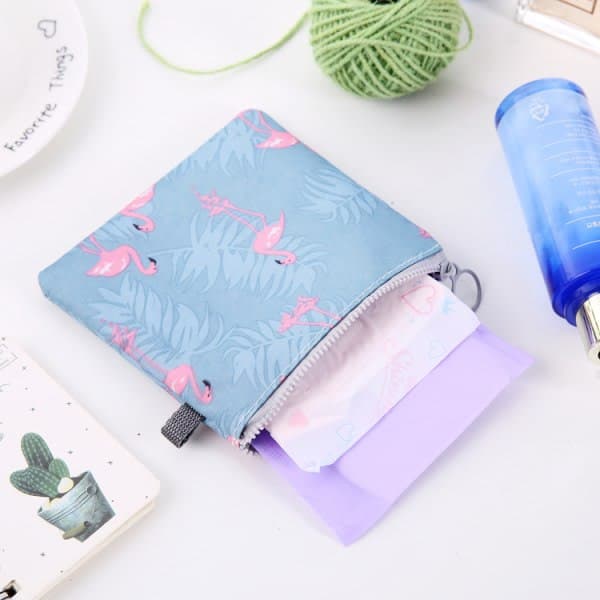 4 stk. Opbevaringspose til Menstruationsbind Organiseringspose med Lynlås