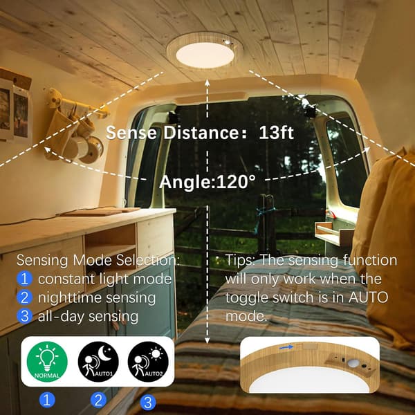 Battery-powered LED ceiling light with automatic motion sensor, smart body sensor ceiling lights, motion-detecting magnetic ceiling light