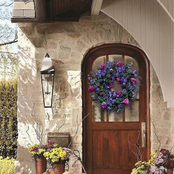 Spring Summer Wreath Artificial Front Door Garland Creative Outdoor Decor