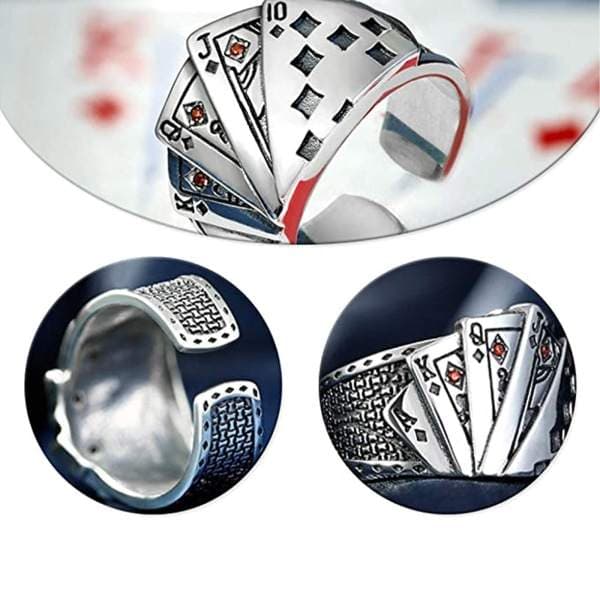 Pokerspill Casino Ring Spillekortring Statement Band Ring