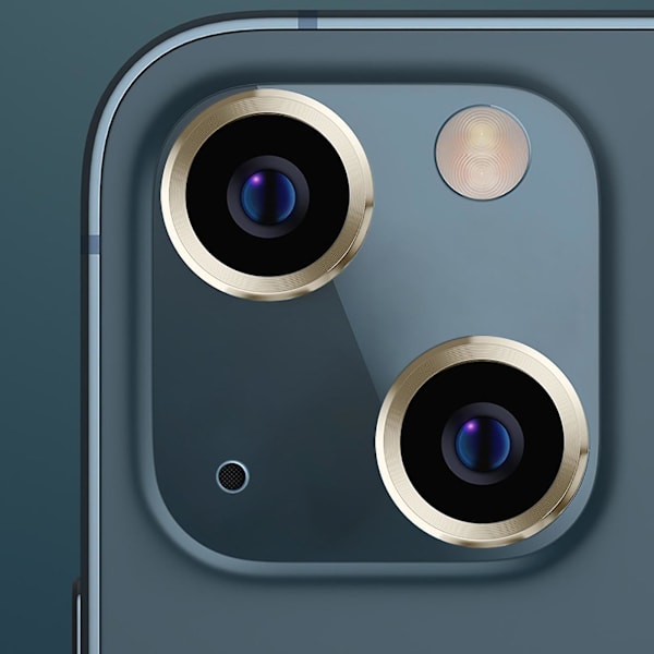 Kamera Beskyttelsesfilm i Hærdet Glas med Aluminiumlegeringsring til iPhone 13 Mini/13