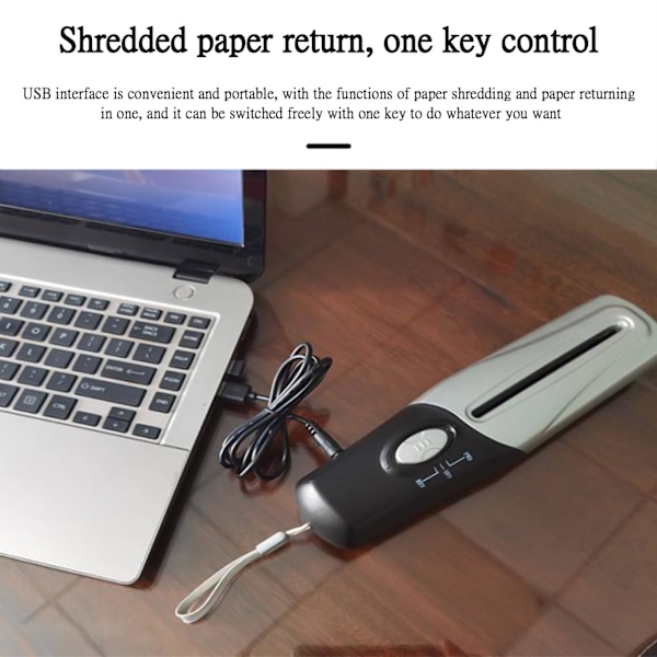 Zelic Bärbar Dokumentförstörare Liten Handhållen USB-driven Kontors- och Hemmaskin för Pappersdokument