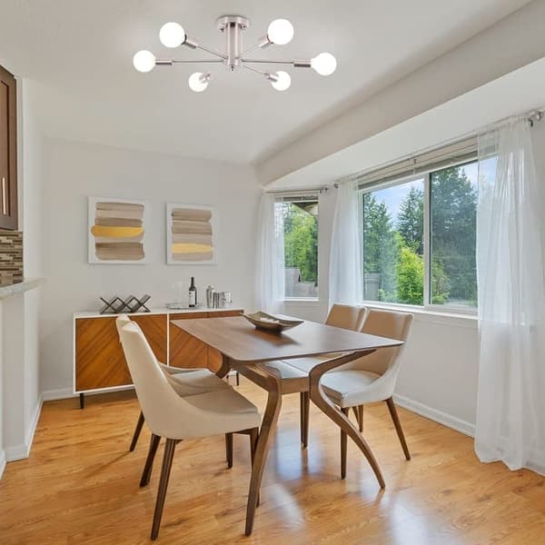 6-ARMET LOFTLAMPE /Lamper/Loftlamper, (Pære medfølger ikke)