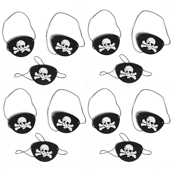 Skeleton12 Pak Halloween Cosplay Pirat Kaptajn Blindfold Temafest Dekoration Gaver Skeleton