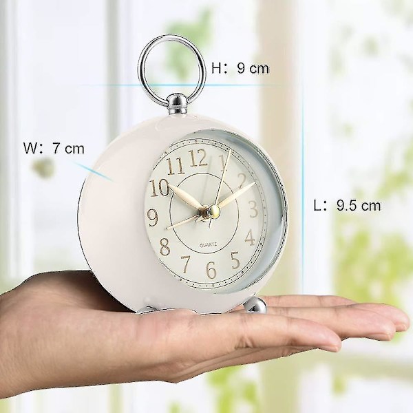 Hiljainen Yöpöytäkello Paristoilla Toimivat Ei Tikaa Pöytäkello Analogi Herätyskello Makuuhuone Retro Herätyskello SimpleWhite