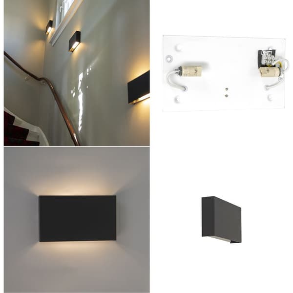Qazqa - Modern Black Wall Lamp - High Quality Aluminum - G9 Socket - Dimmable - 5 cm deep, 14 cm high, 24 cm wide