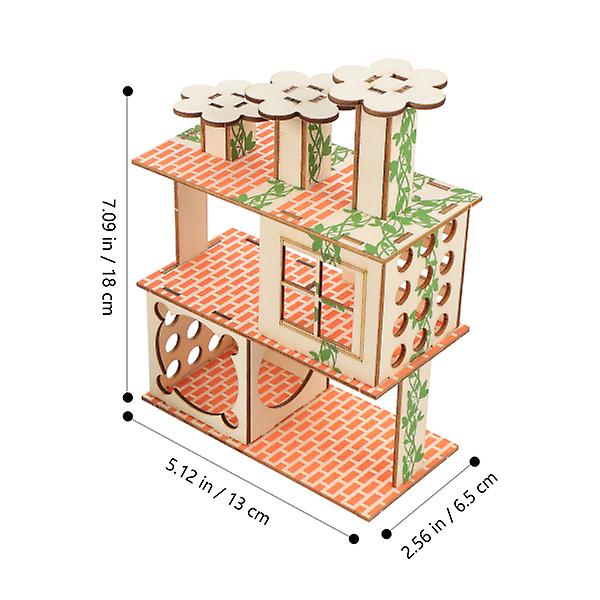 2 st Hamstertillbehör Hamstergömställe Hus Smådjur Gömställen Trähus Hamsterhus 13X6.5X18C 13X6.5X18CM