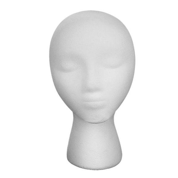 1 st Mannekänghuvud Modell Kvinnligt Huvud Modell Display Perukhuvud Modell För Salong Butik Vit 50.5X28CM