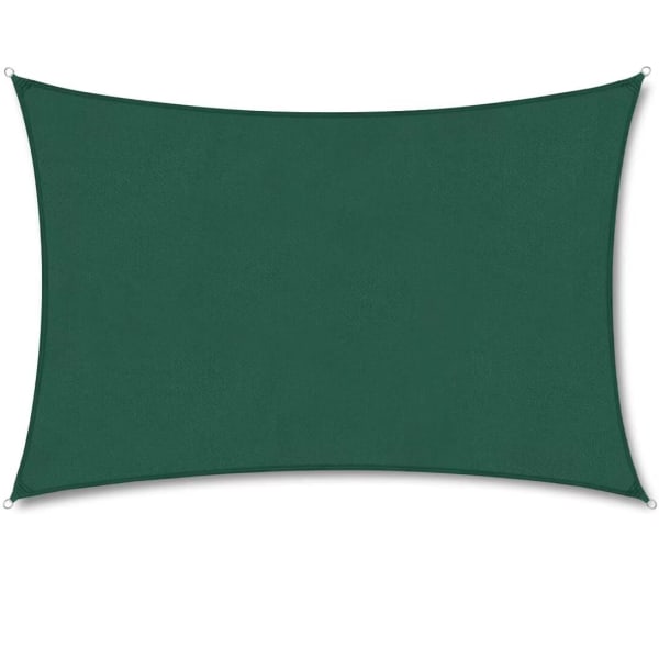 Rectangular shade sail, 3x5m, waterproof, anti-UV, waterproof and breathable, dark green