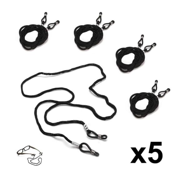5-pack Glasögonsnodd Svart Halsband