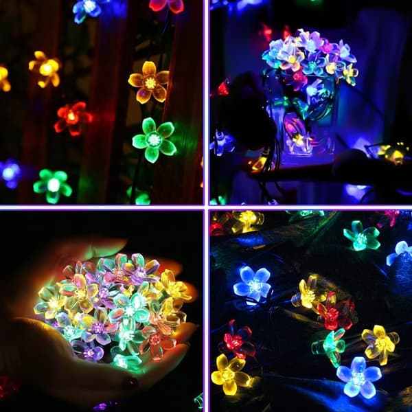 Solar Powered Christmas Tree Lights, 12M 100 LED Cherry Blossoms