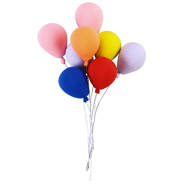 8 st Miniatyrballonger för dockhus, 1/12 skala, dekorationer