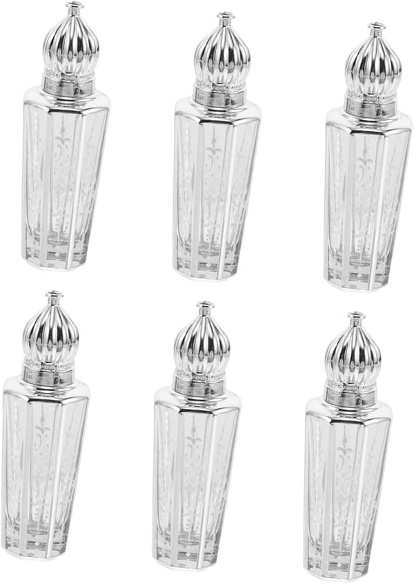 6 st parfymrollerflaska bärbar eterisk olja reseglasflaska arabisk stil rollerlock för aromaterapi