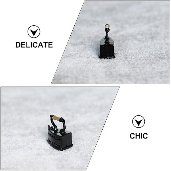 2 st Mini Hus Retro Järnmodell Mini Möbel Sy Scen Tillbehör (svart)Svart2.1x2cm Black 2.1x2cm