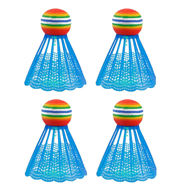 4st Ledbelysning Nylon Badminton Fjädrar Praktiska sporttillbehör Träningstillbehör för inomhus utomhus lekskola (blå)Blå6X8 cm Blue 6X8 cm