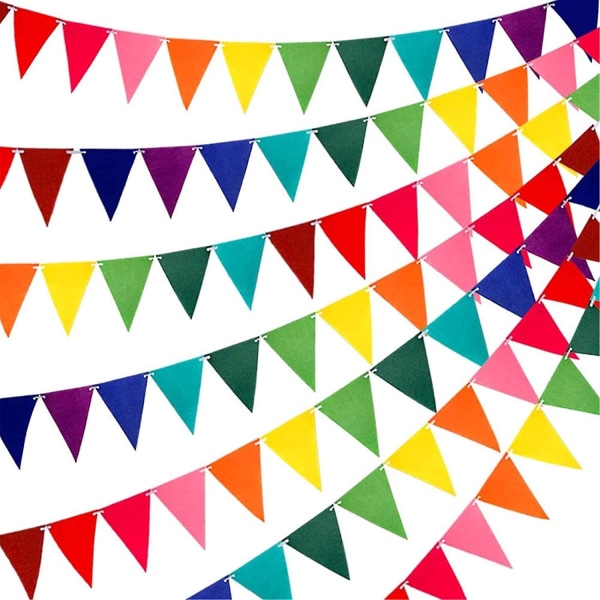 60 st. Regnbågsfärgade Filtflaggslingor Flerfärgade Festgirlander För Födelsedagsfest, Klassrumsdekoration (5-pack)