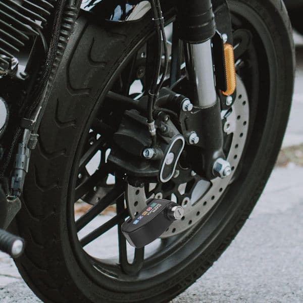 Disc Brake Lock with Alarm, Disc Lock with Alarm, with Reminder Cable, 7mm, Motorcycle Lock, Scooter Lock