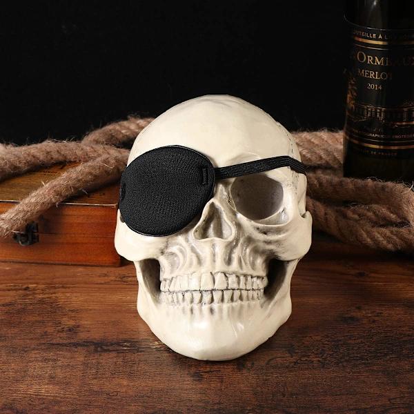 Øjenlap Cosplay Øjenlap Justerbar Pirat Øjenlap til Voksen Barn Amblyopi Strabismus Cosplay (Sort), Åndbar Øjenlap