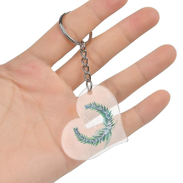 30 Set Nyckelringar DIY-Set Akryl Nyckelringssats Hjärtaformad Nyckelring Kedja Nyckelringstillbehör Kompatibel med DIY