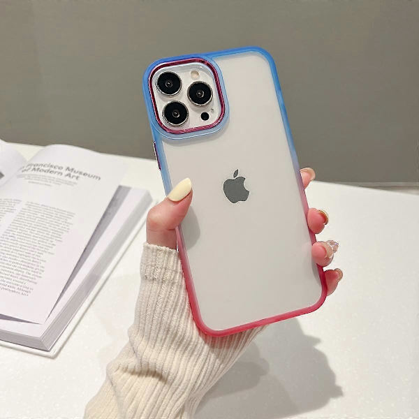 iPhone 12 Pro Case, [Non-Yellowing] Shockproof Protective Cover Ultra-Thin Case, Blue+Red