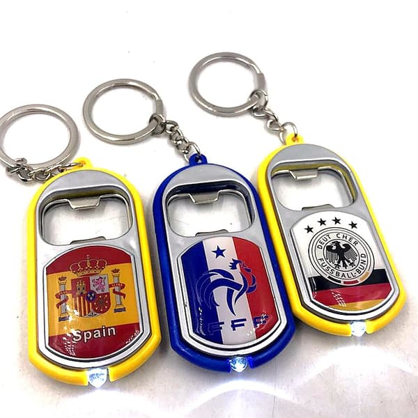 2 stk. Nøgleringe 2022 Fodbold Cup Fansouvenirs Frankrig Wit