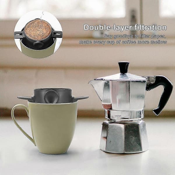 Genanvendelige Kaffefiltre Holdbare Rustfrit Stål Holder Mesh Tragtkurve