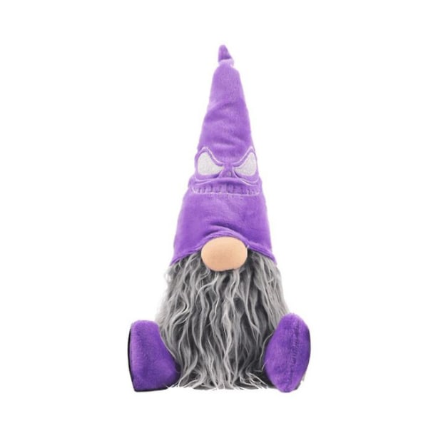 Halloween Gnome Handgjord Tomte Svensk Gnome Sittande Nisse Skandinavisk Gnome Ornament Bordsdekoration PresentLila