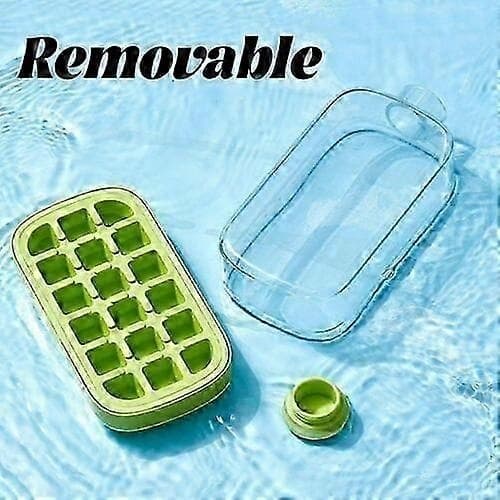 2-in-1 Ice Maker Ice Cube Mold & Water Bottle, Touch-Free Silicone Ice Cube Mold Green 500ml
