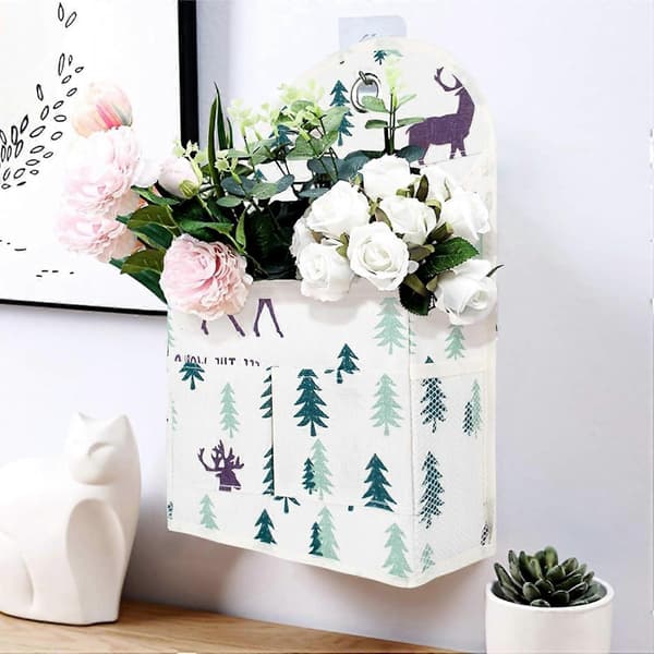 2 Pcs Wall Mounted Storage Bag, Waterproof Hanging Door Storage with 3 Pockets
