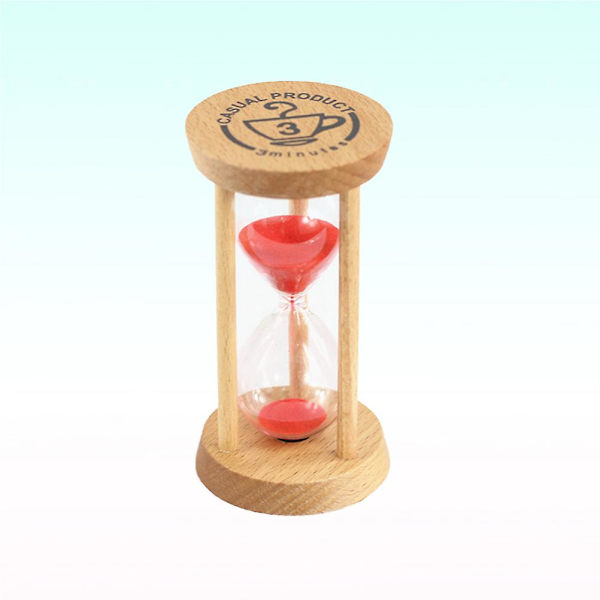 3 Minutters Hjemmedekor Sandklokke Timer 3 Minutters Glass Timer Sandklokke Timer Barn Rød 5x10cm Red 5x10cm