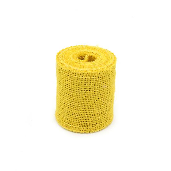 2m Jute Burlap Båndrulle til Julepynt (gul)Gul Yellow